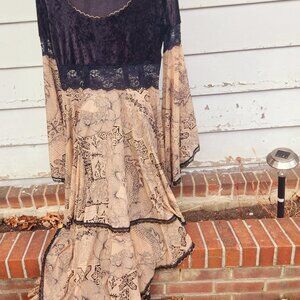 So unique - Lovely Lacey Long Velvet & Crepe-like material fun to wear